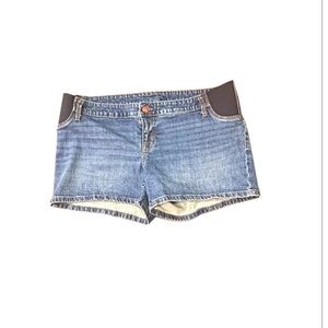 Isabel Maternity Side Panel Women's Blue Denim Shorts Size 14